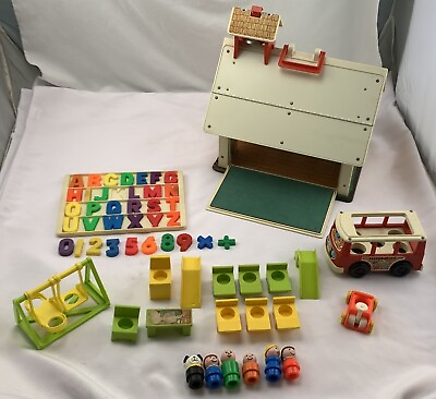 #ad 1971 Fisher Price Play Family School #923 Clean in Good Condition FREE SHIPPING
