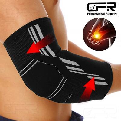 #ad Copper Elbow Brace Compression Support Sleeve Arthritis Tendon Joint Pain Wrap