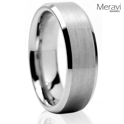 #ad 🔥 Tungsten Carbide Wedding Band Ring Brushed Silver Mens Jewelry Size 6 15
