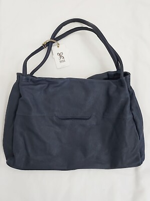 #ad Hobo International Prima Tote Blue Satchel Handbag Leather