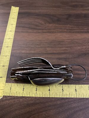 Vintage Japan multi tool hobo fork spoon 11 tool pocket knife for parts repair