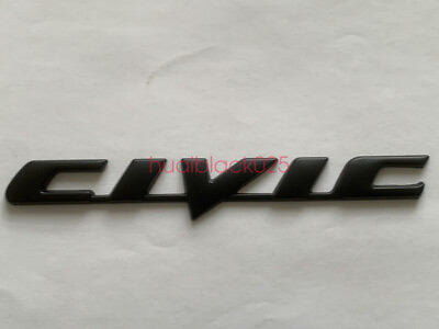 #ad Black Civic Emblem Badge Decal Sticker Trunk Honda JDM Tuner 06 15 8th 9th Gen