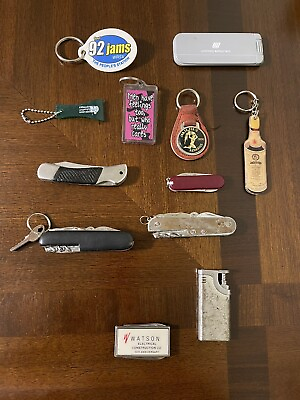 #ad Men’s Junk Drawer Mixed Lot Utility Knives amp; Keychains Misc 12 Items