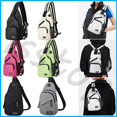 Men Womens Sling Chest Bag Fanny Pack Crossbody Sports Travel Shoulder Backpack