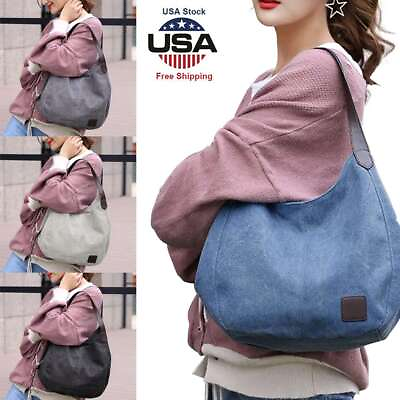 #ad Women Large Handbag Shoulder Bags Tote Purse Canvas Lady Messenger Hobo Bag NEW