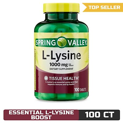 #ad Spring Valley L lysine Tablets 1000 mg 100 Tablets