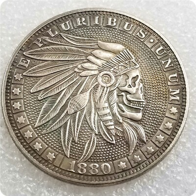 #ad Hobo Nickel Coin American Indian Skull Liberty Collectibles ENGRAVING ART Gift