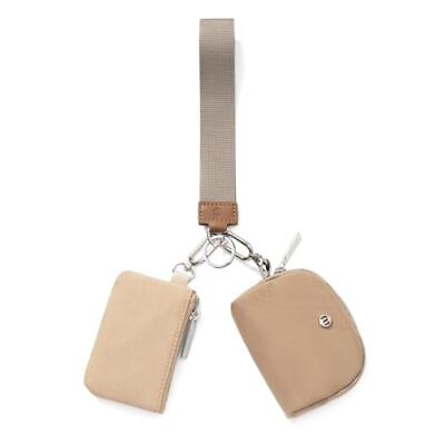 #ad Keychain Wallet Mini Zip Around Wristlet Wallets for Women KhakiBrown