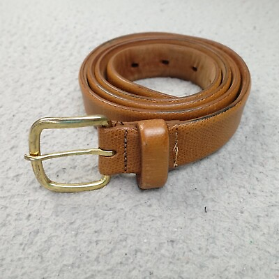 #ad Banana Republic Brown Leather Belt Tan Textured Pebbled Gold Buckle Mens Sz 38