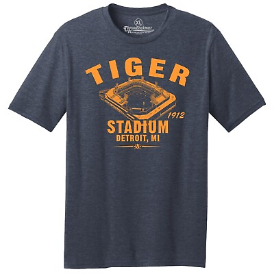 #ad Tiger Stadium 1912 Baseball TRI BLEND Tee Shirt Detroit Tigers