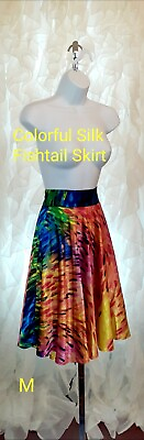 #ad Colorful Silk Fishtail Skirt M