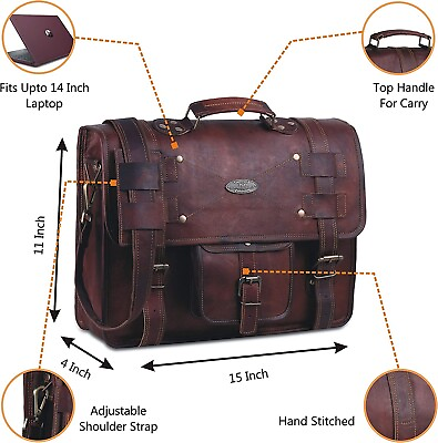 #ad #ad New Leather Messenger Bags For Men Women Briefcase Laptop Computer Satchel Bag