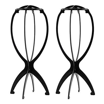 #ad 2 Pack Wig Stand Holder for Multiple Wigs Display Collapsible Head Wig Stand