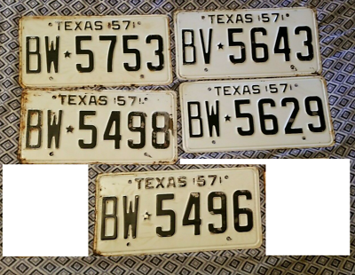 #ad Barn Antique Vintage Texas Rustic License plate Decor 1957 CAR Embossed 57 BULK