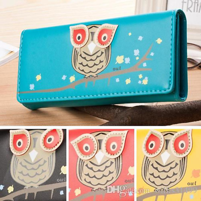 Womens PU Leather Wallets Owl Pattern Girl Ladies Long Clutch Cards ID Holder US $8.26