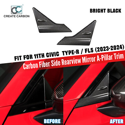 #ad Real Carbon Fiber Wind Deflectors For Honda 11th Gen Civic Type R FL5 2023