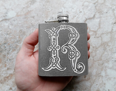 #ad Custom Engraved Flask amp; Funnel Stainless Steel 6 oz Beverage Holder Celtic Text
