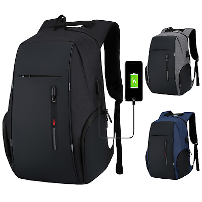 #ad Waterproof Laptop Backpack 17quot; Travel Rucksack School Bag with USB Charging Port
