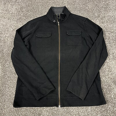#ad Banana Republic Casual Lightweight Jacket Mens Size Medium Full Zip Black