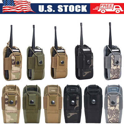 #ad Tactical Molle Radio Pouch Walkie Talkie Waist Bag Holder Pocket Holster Outdoor