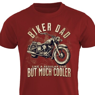#ad Vintage Biker Dad Like Regular But Much Cooler Motorcycle T shirt Father#x27;s Day
