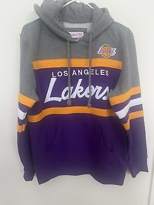 #ad NEW Mitchell amp; Ness LA Lakers Sweatshirt Hoodie NBA Hardwood Classics Size M 40”