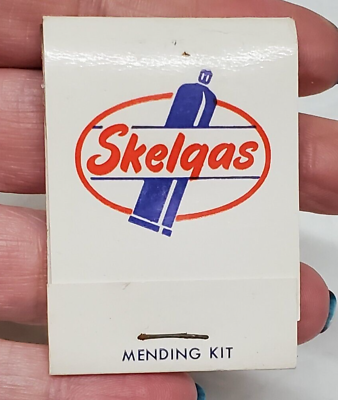 #ad Vintage Sewing Mending Matchbook SKELGAS Mending Kit 80s or Earlier
