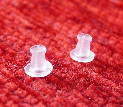 #ad 100pcs Rubber Earring Backs Soft Clear Silicone Ear Stoppers Nuts Stabilizers