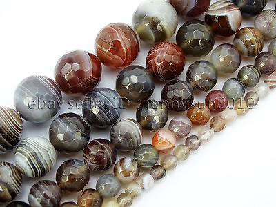 #ad Natural Botswana Agate Faceted Gemstone Round Beads 15#x27;#x27; 4mm 6mm 8mm 10mm 12mm