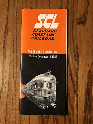 #ad SCL Seaboard Coast Line Railroad Schedule December 15th 1967