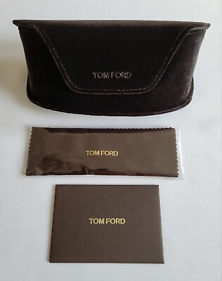 #ad TOM FORD LARGE BROWN VELVET SUNGLASS CASE w CARD amp; CLEANING CLOTH