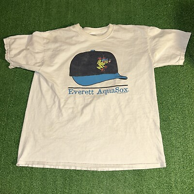 #ad Y2K MiLB Everett AquaSox Double Sided Baseball Shirt Mens Size XL