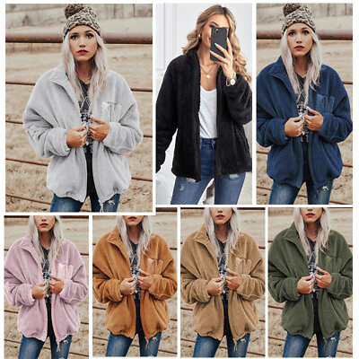 #ad Winter New Thick Woolen Coat Women#x27;s Zipper Loose Large Size Coat
