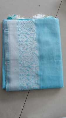 #ad Laavaan Women#x27;s Checked Cotton Silk Saree with Silk Unstitched Blouse Piece