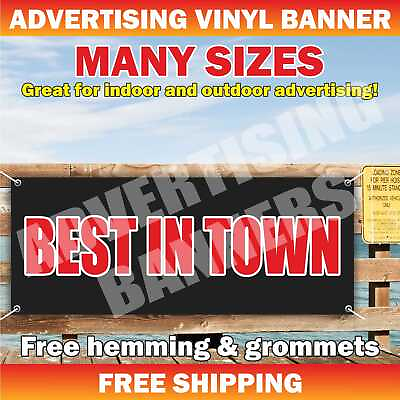 #ad Best in town Advertising Banner Vinyl Mesh Sign Flag Shop Bar Food Meat Wings