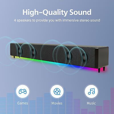 #ad Surround Sound Bar Speaker System Wireless Bluetooth Subwoofer TV Home Theater