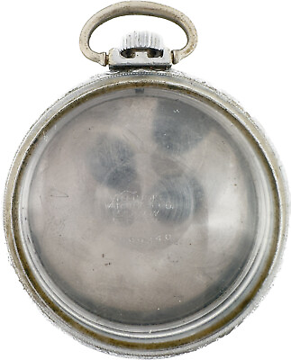 #ad Antique Illinois Spartan Open Face Pocket Watch Case for 12 Size Chrome Plated