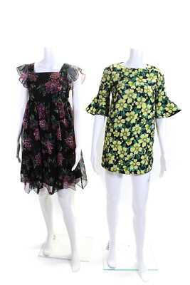 #ad Bardot Pippa amp; Julie Girls Floral Print Flounce Shift Dress Black Size 14 Lot 2