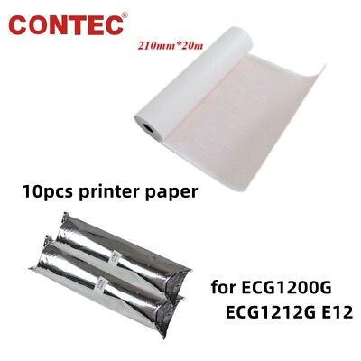 #ad CONTEC 10pcs Printer Paper 210mm*20m for ECG1200G ECG1212G E12 Recorder
