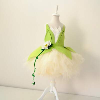 #ad Green Fantasy Baby Costume Puffy Green Baby Cloth Magical Baby Dress First Bi