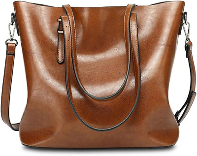 Pahajim Womens Leather Purses and Handbags Top Handle Satchel Bags 2brown $37.09