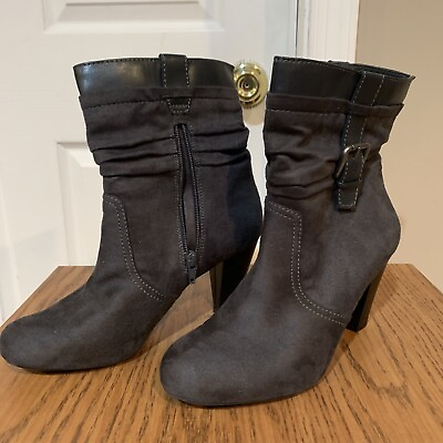 #ad Laura Ashley Women’s Designer Boots Size 9B 39 Gray Suede New W Out Box