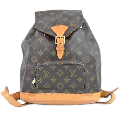 #ad Louis Vuitton Montsouris MM M51136 Monogram Canvas Backpack Brown