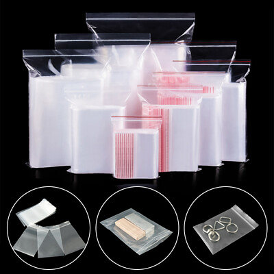 #ad 100pcs Transparent Plastic Bag Clear Self Sealing Pouch Gift Packaging Organizer