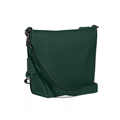 COACH Women#x27;s Polished Pebble Leather Small Dufflette Bag Detachable Strap Green