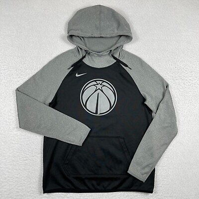 #ad Washington Wizards Sweatshirt Womens Medium Black Gray Nike Pullover Hoodie NBA