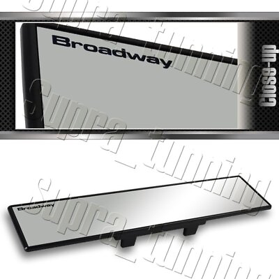 #ad Broadway Wide Flat Interior Clip On Rear View Clear Mirror Universal 300MM
