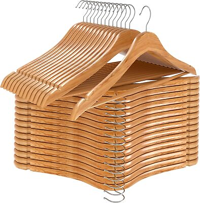 #ad 20 30 40 Pack Wood Clothes Hangers Smooth Finish Wooden Coat Hangers for Clothes