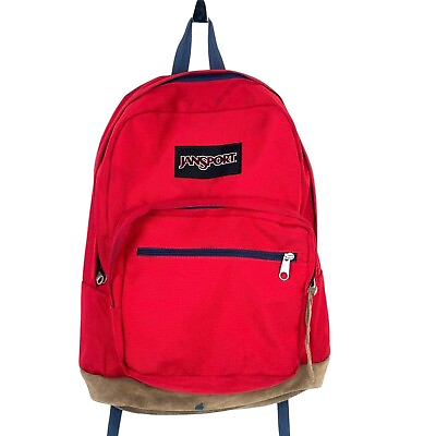 #ad Jansport Right Pack Backpack Originals JS00TYP7 Red Suede Leather Bottom 28L