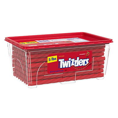 #ad TWIZZLERS Twists Strawberry Flavored Chewy Candy Low Fat 5 lb Bulk Container